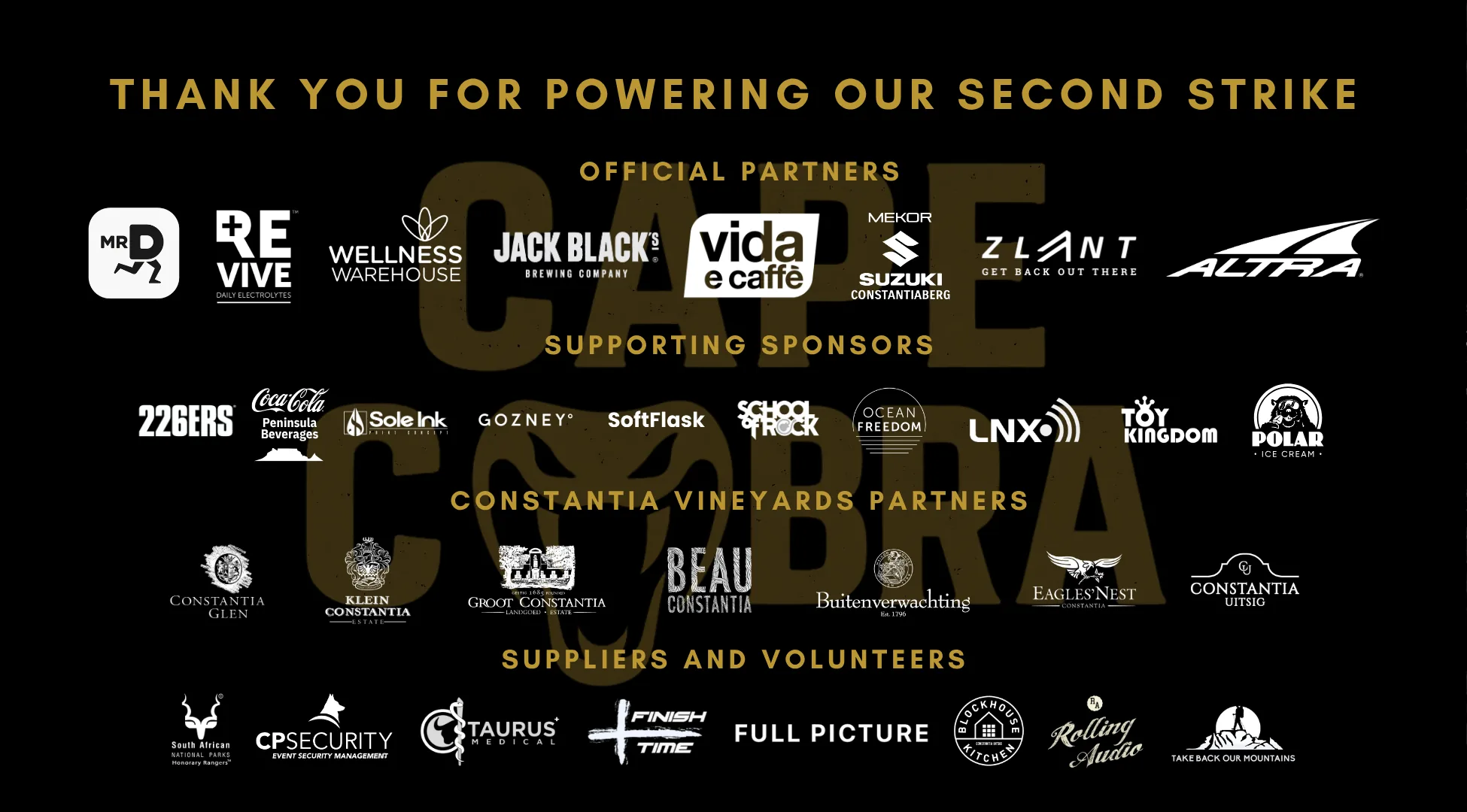 Strike II partners and sponsors